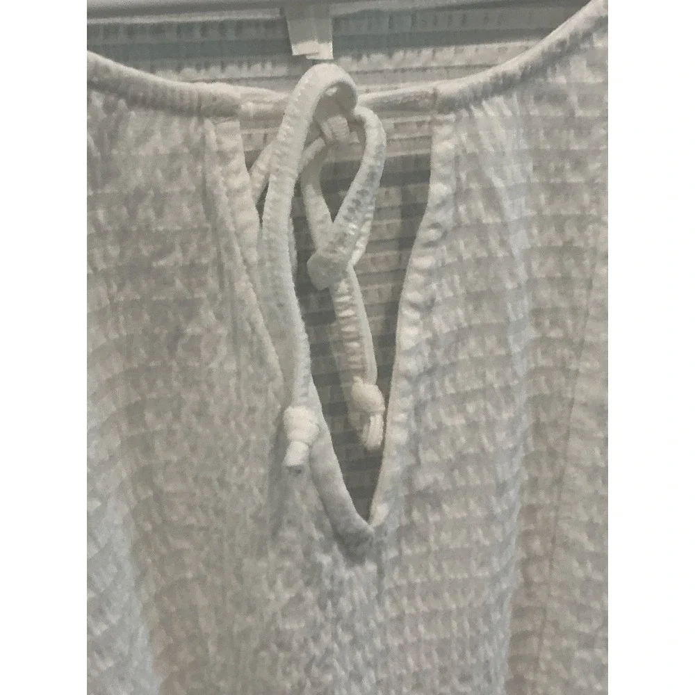 Anthropologie Rebecca Poet Smocked Peasant Top White Romantic Pirate Boho Small